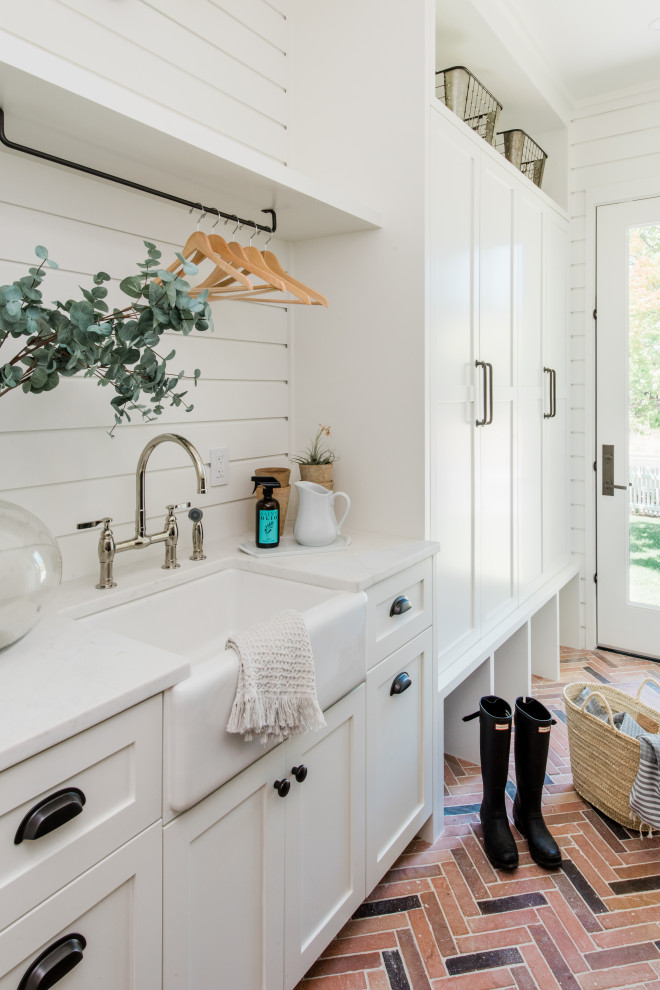 Inspiration for a coastal laundry room remodel in San Francisco