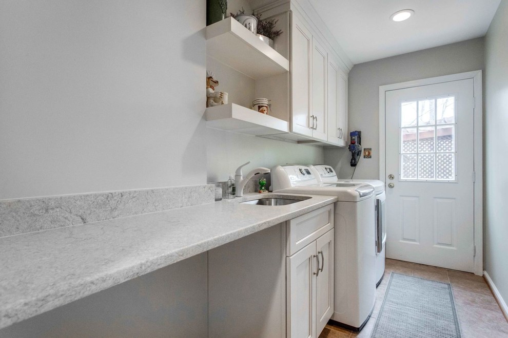 Example of a transitional laundry room design in DC Metro