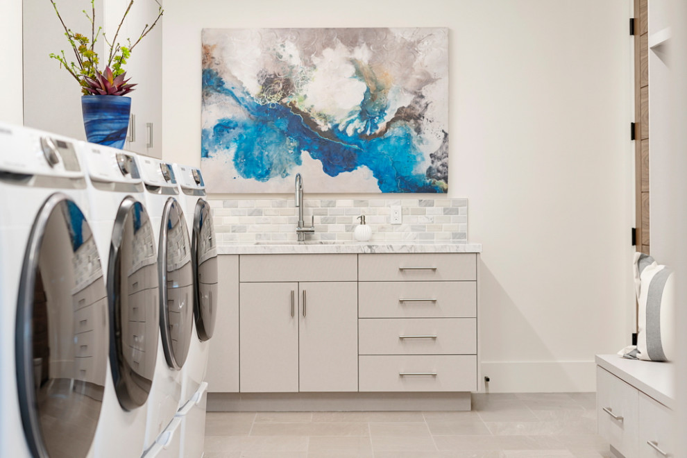 Inspiration for a contemporary utility room in San Diego.