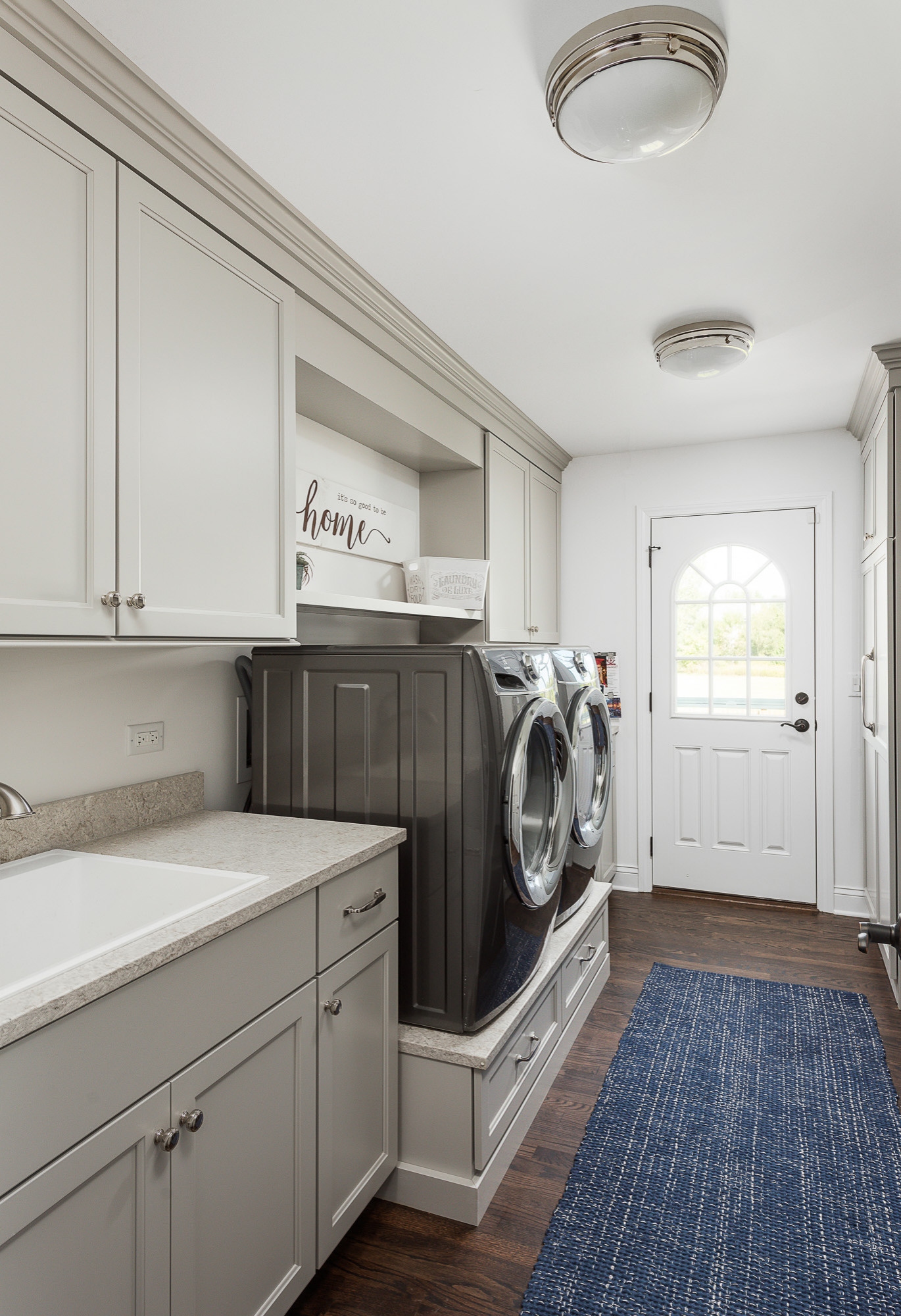 Stacked Cabinets Over Laundry Room Sink - Transitional - Laundry Room