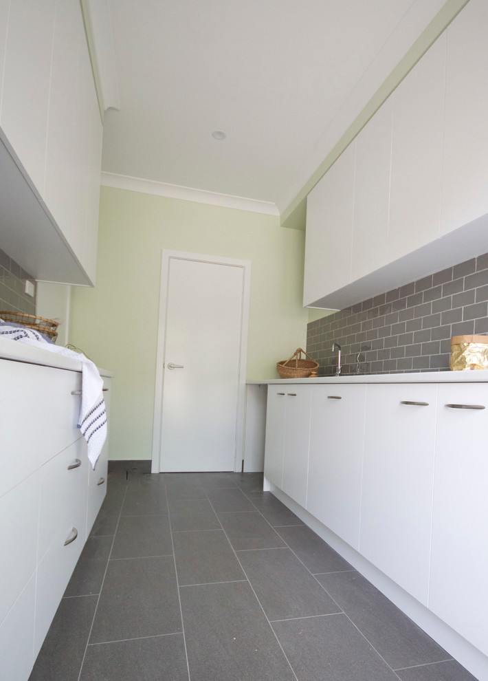 Photo of a contemporary utility room in Melbourne.