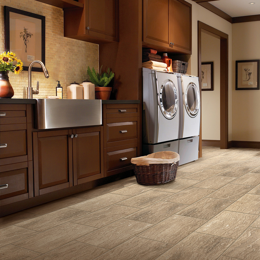 Vinyl, Luxury Vinyl Plank/Tile, Engineered Vinyl Plank/Tile Transitional Laundry Room