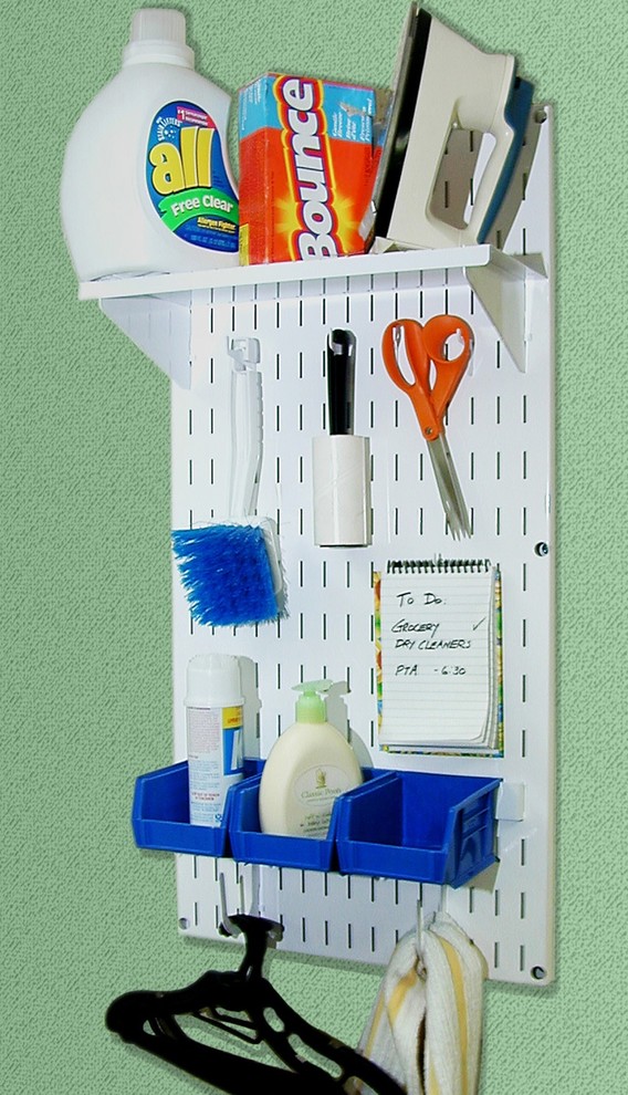 Wall Control white metal pegboard Pegboard Ideas Modern Laundry Room Atlanta by Wall