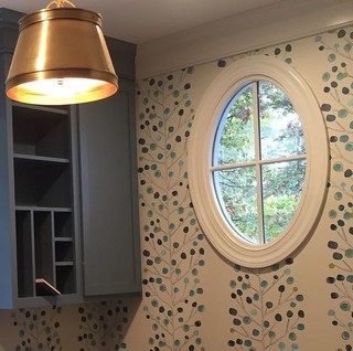 Wallpapered Laundry Room - Transitional - Laundry Room - Raleigh - by ...