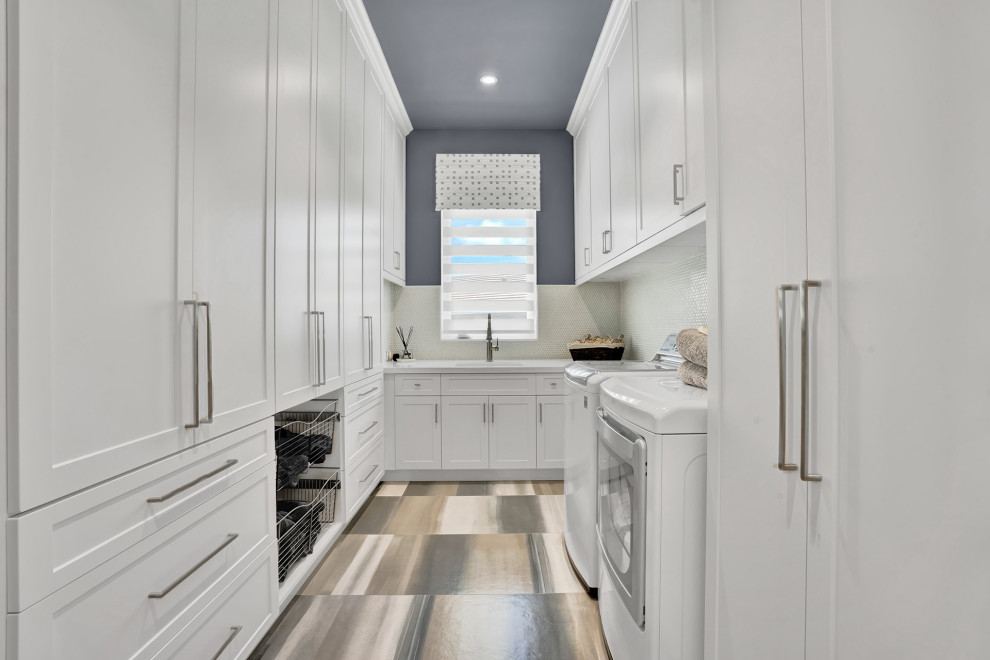 Inspiration for a coastal laundry room remodel in Miami