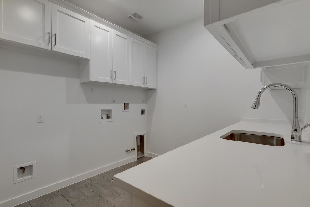 Photo of a modern utility room in Austin.