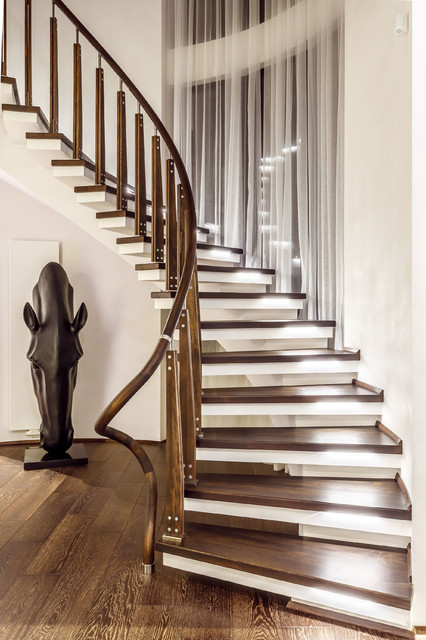 Лестница в интерьере, фото дизайна интерьера - Градиус
