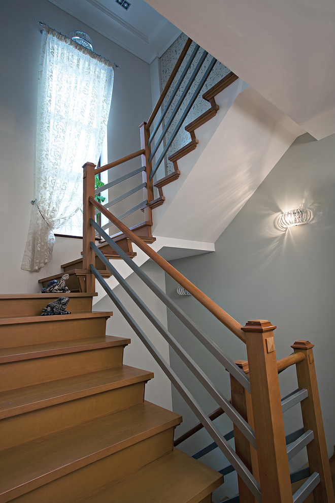 Inspiration for a contemporary staircase remodel in Moscow