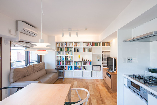 マンションリノベーション Fr コンテンポラリー リビング 他の地域 あきもとちえこ建築設計事務所 Houzz ハウズ