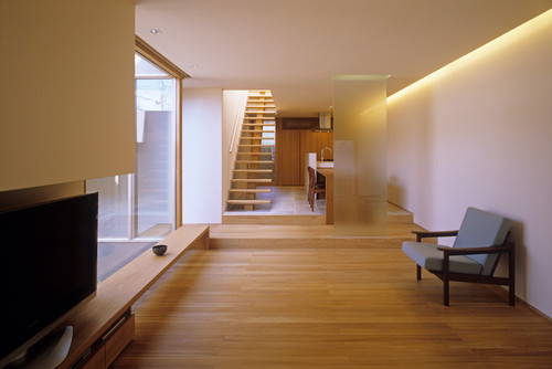 段差 をつけて 動線がよく奥行きのある 立体的な空間づくり Houzz ハウズ