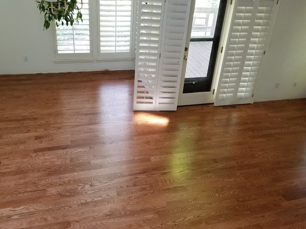 1 Red Oak Flooring with Gunstock Stain Craftsman Living Room