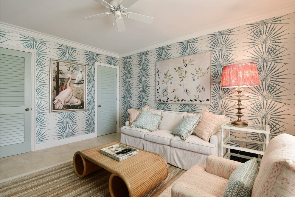 This is an example of a nautical living room in Miami.