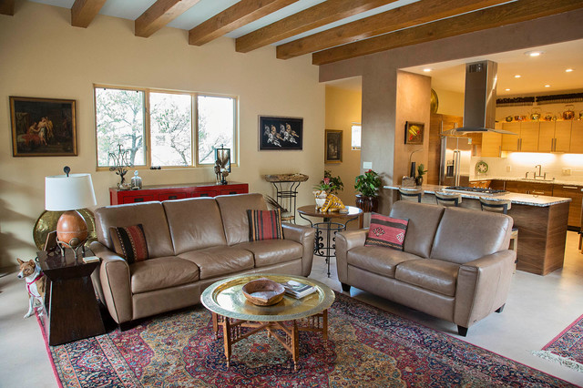 1900 Sq Ft Contemporary Santa Fe Style Home Living Room Albuquerque By Modern Design Construction Inc Houzz Ie - How To Decorate A Santa Fe Style Home