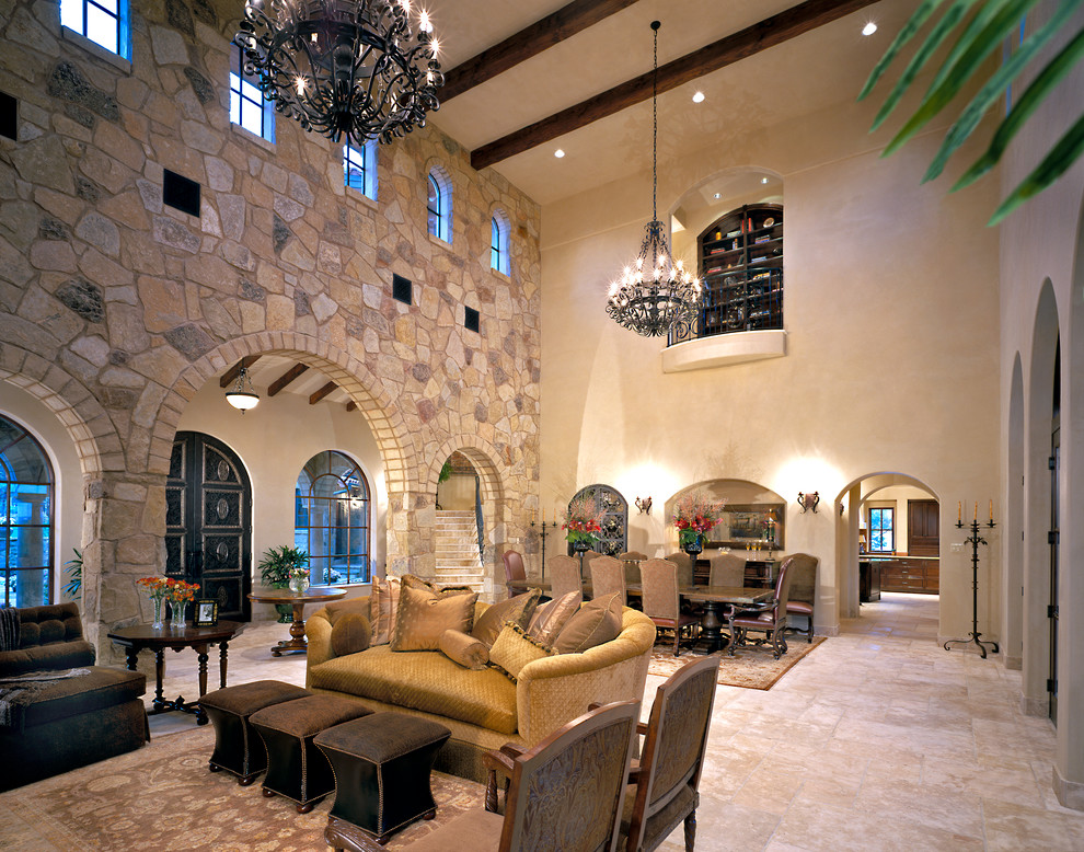 Inspiration for a mediterranean living room in Austin.