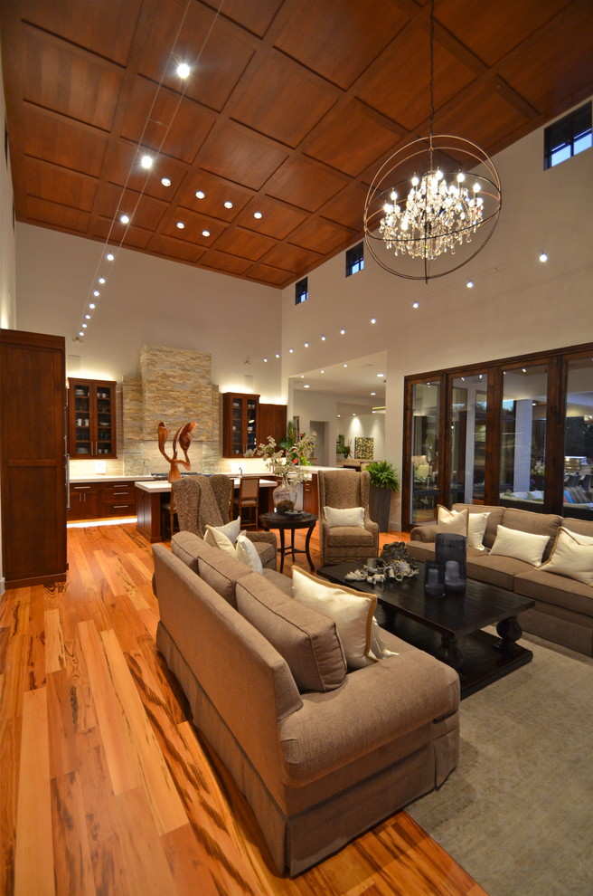 Inspiration for a contemporary open plan living room in Austin.