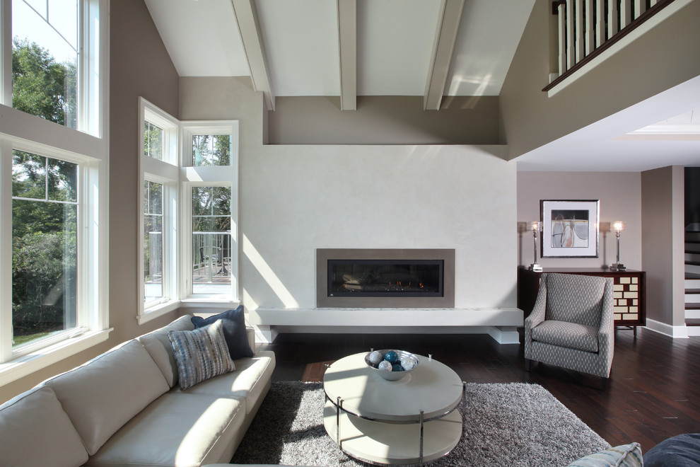Inspiration for a transitional living room remodel in Grand Rapids