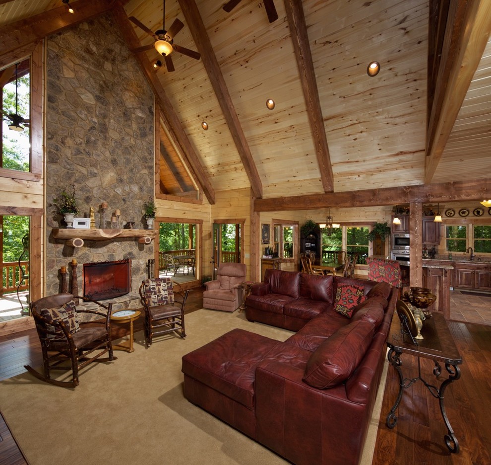 Mountain style living room photo in Atlanta