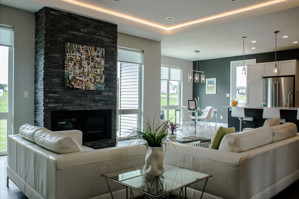 2017 Parade of Homes Contemporary Living Room Cedar Rapids by