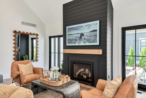 Contrasting Shiplap Fireplace