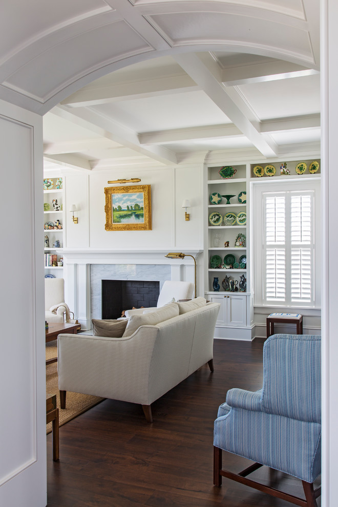 This is an example of a coastal living room in Charleston.