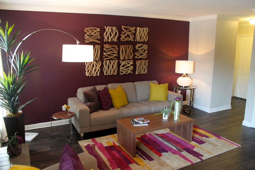 Modernes Wohnzimmer in Houston