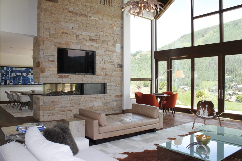 Design ideas for a modern living room in Denver.