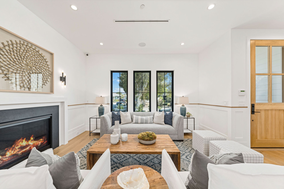 Modern Farmhouse Contemporary Living Room Los Angeles by DS