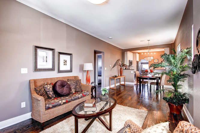 Elegant living room photo in Denver