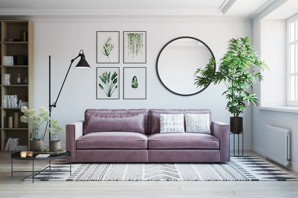 Living room - scandinavian living room idea in Miami