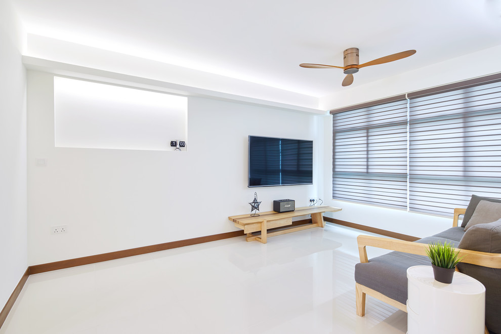 Design ideas for a scandinavian living room in Singapore.