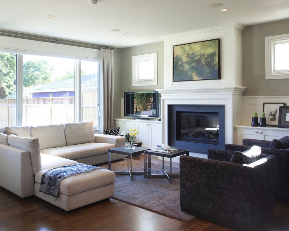 Living room - transitional living room idea in Calgary
