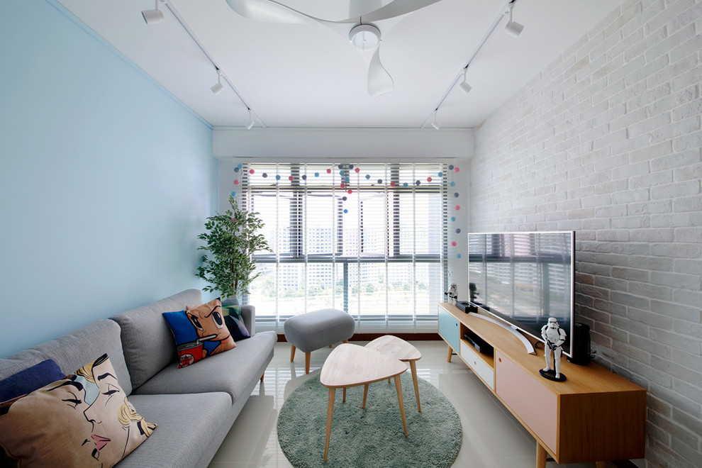 Danish living room photo in Singapore