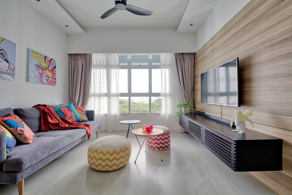Photo of a contemporary living room in Singapore.