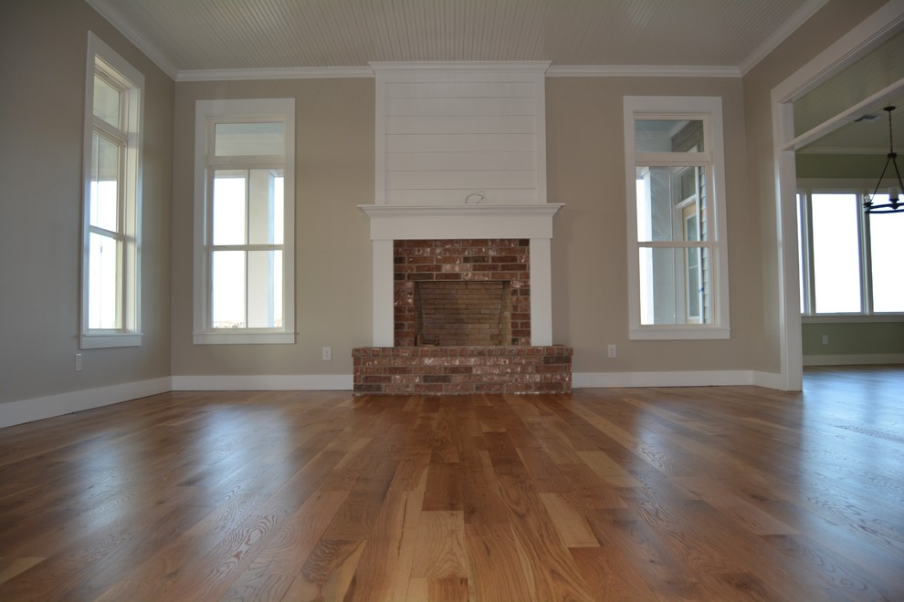 5" white oak wood floors sanded and finished with natural color