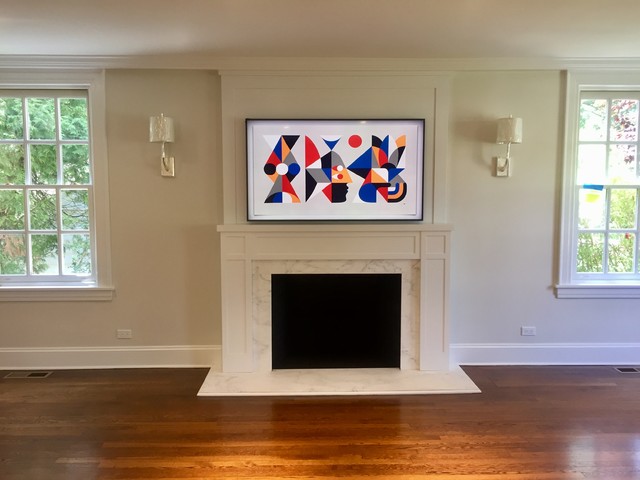 65" Samsung "The Frame" Art TV - Contemporain - Salon - New York - par  Vincent Designs, Inc. | Houzz