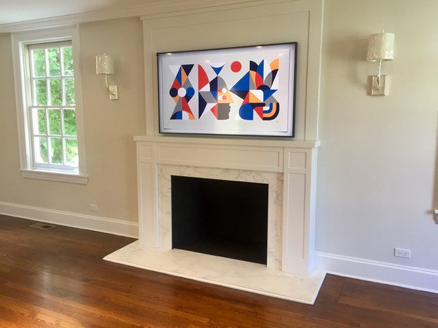 65" Samsung "The Frame" Art TV - Contemporary - Living Room - New York - by  Vincent Designs, Inc. | Houzz UK