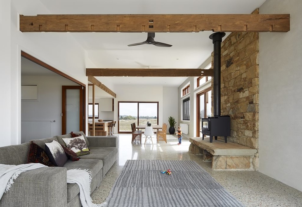 Inspiration for a contemporary living room in Melbourne.