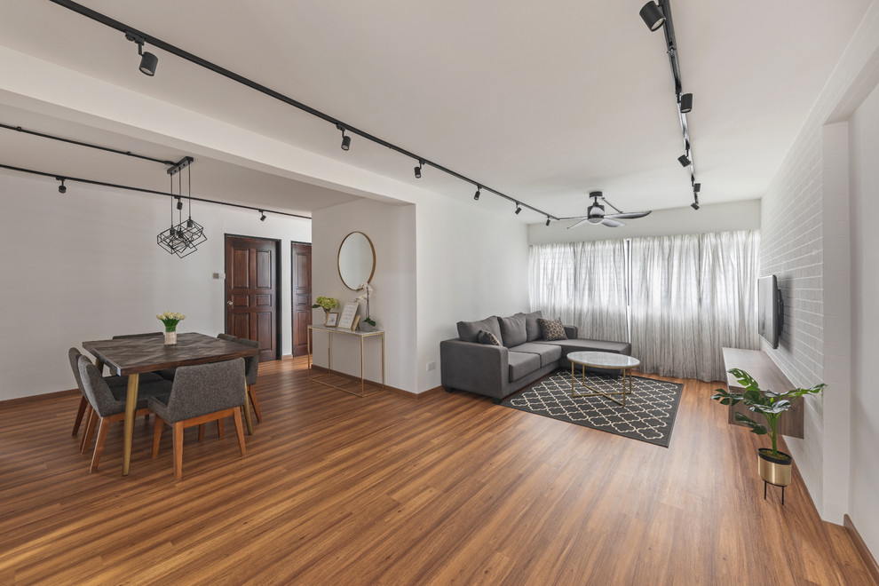Living room - scandinavian living room idea in Singapore