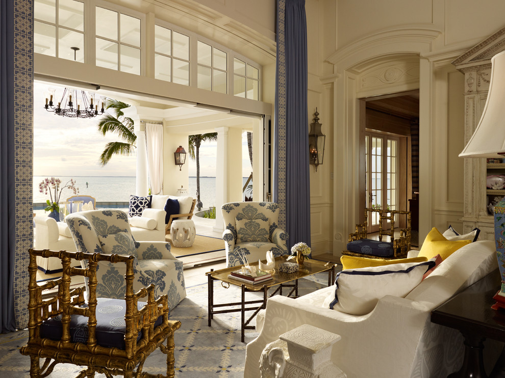 Inspiration for a nautical living room in Miami.