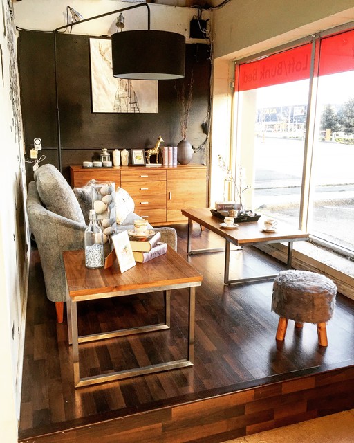 A Mid CenturyShabby Chic Living Space Shabbychic Style Living Room Vancouver by modGSI