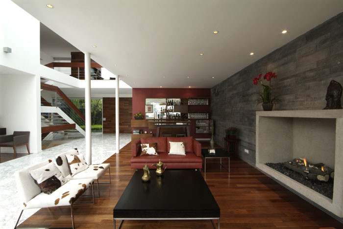Living room - contemporary living room idea in Mexico City
