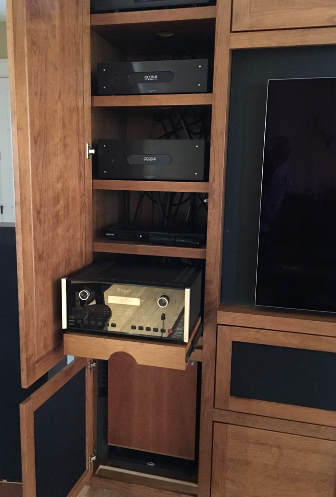 A/V gear rollout Craftsman Living Room Denver by User Houzz