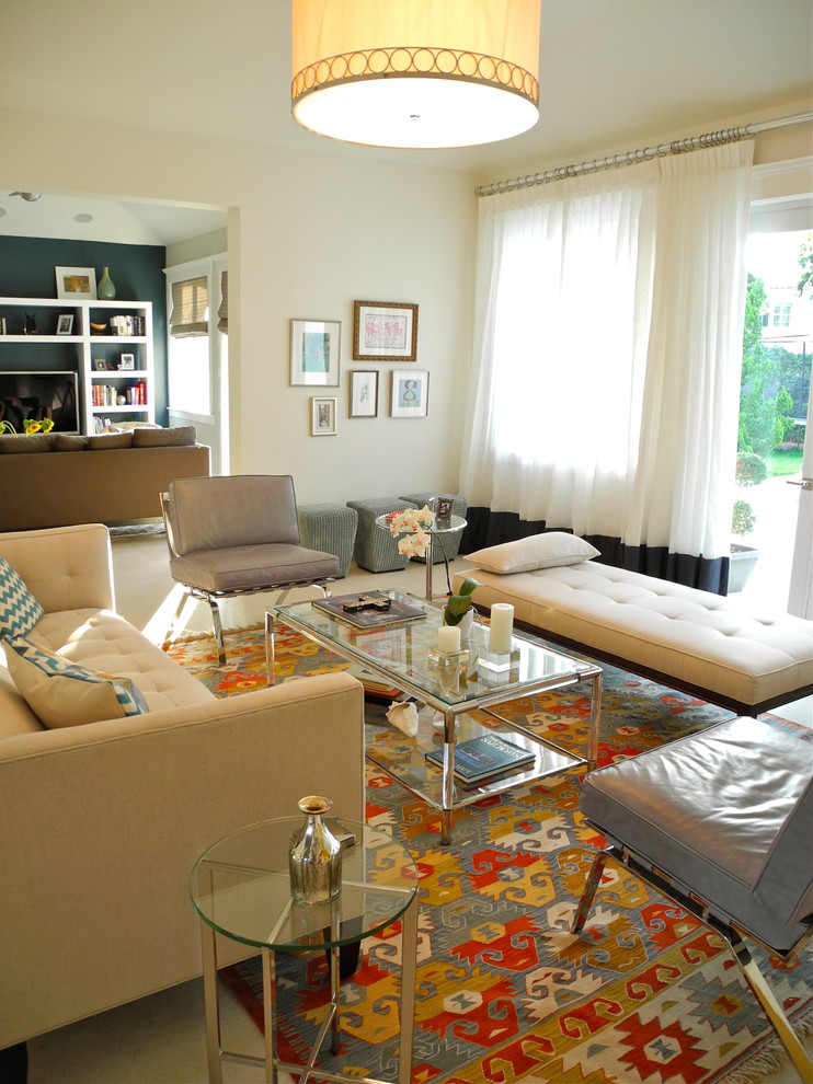 Trendy living room photo in Miami
