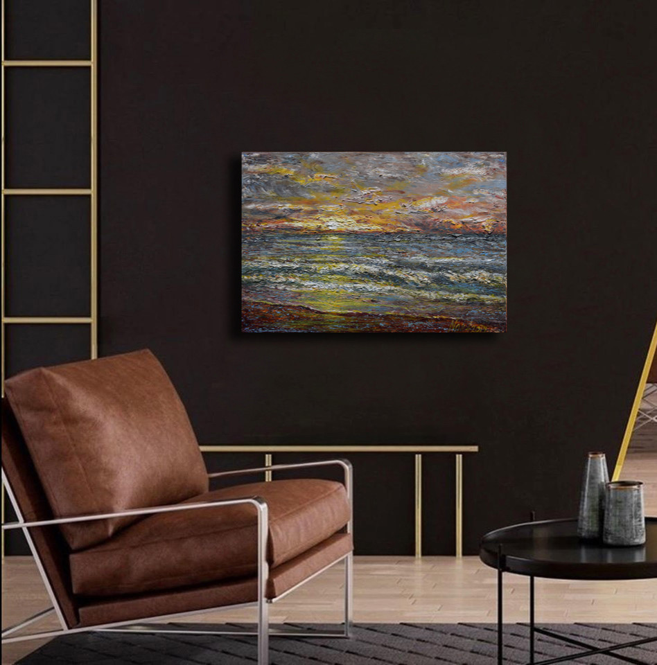 Abstract Modern Paintings For Sale Contemporary Living Room Toronto by Nora Harvey Artist