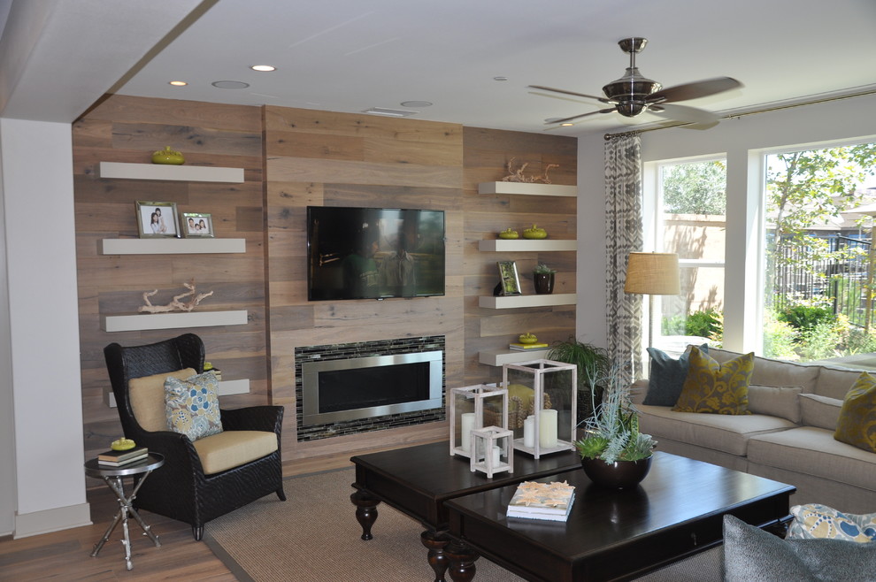 Trendy living room photo in Los Angeles