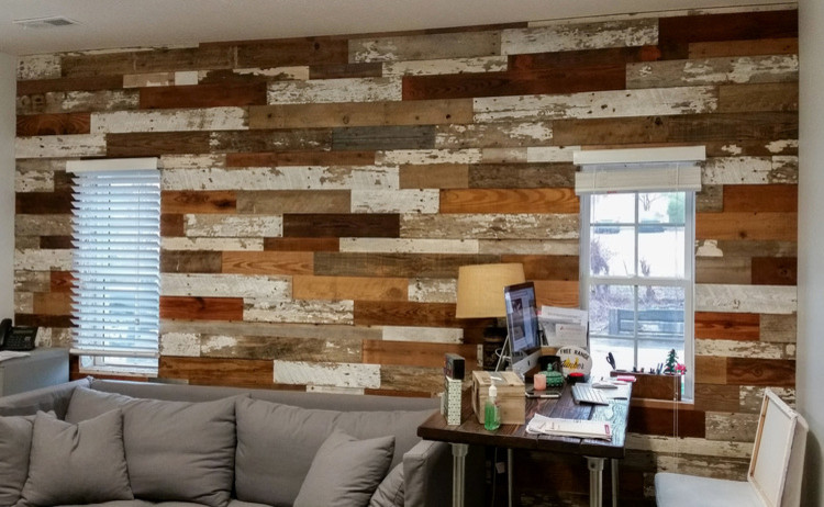 Accent Walls Rustic Living Room Omaha By Ludlow Barnwood Houzz - Barnwood Accent Wall Living Room