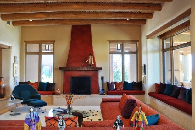 Example of a tuscan living room design in Santa Barbara