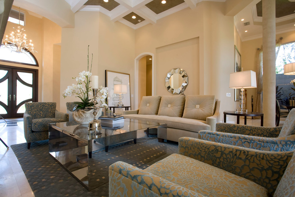 Elegant living room photo in Miami