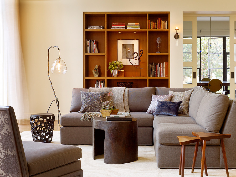Minimalist living room photo in San Francisco with beige walls