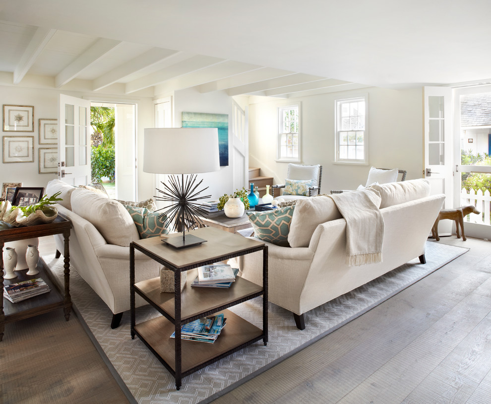 Inspiration for a coastal living room remodel in Other
